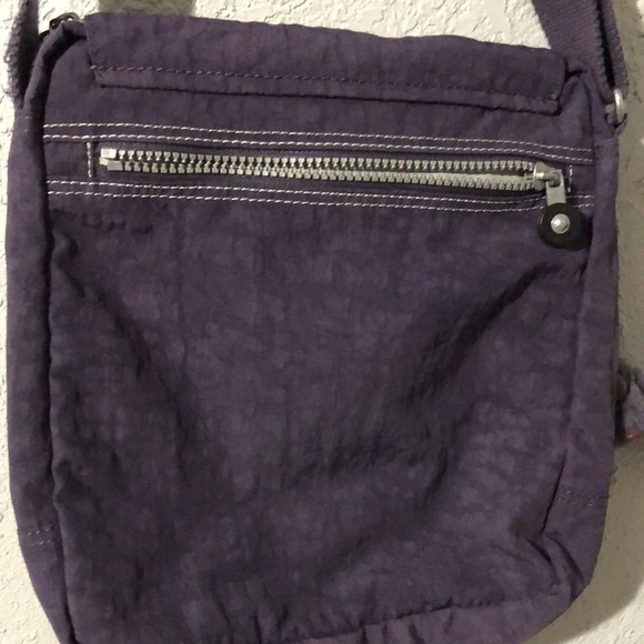 Kipling purple cross body messenger logo pockets monkey 10x11 - Picture 6 of 9